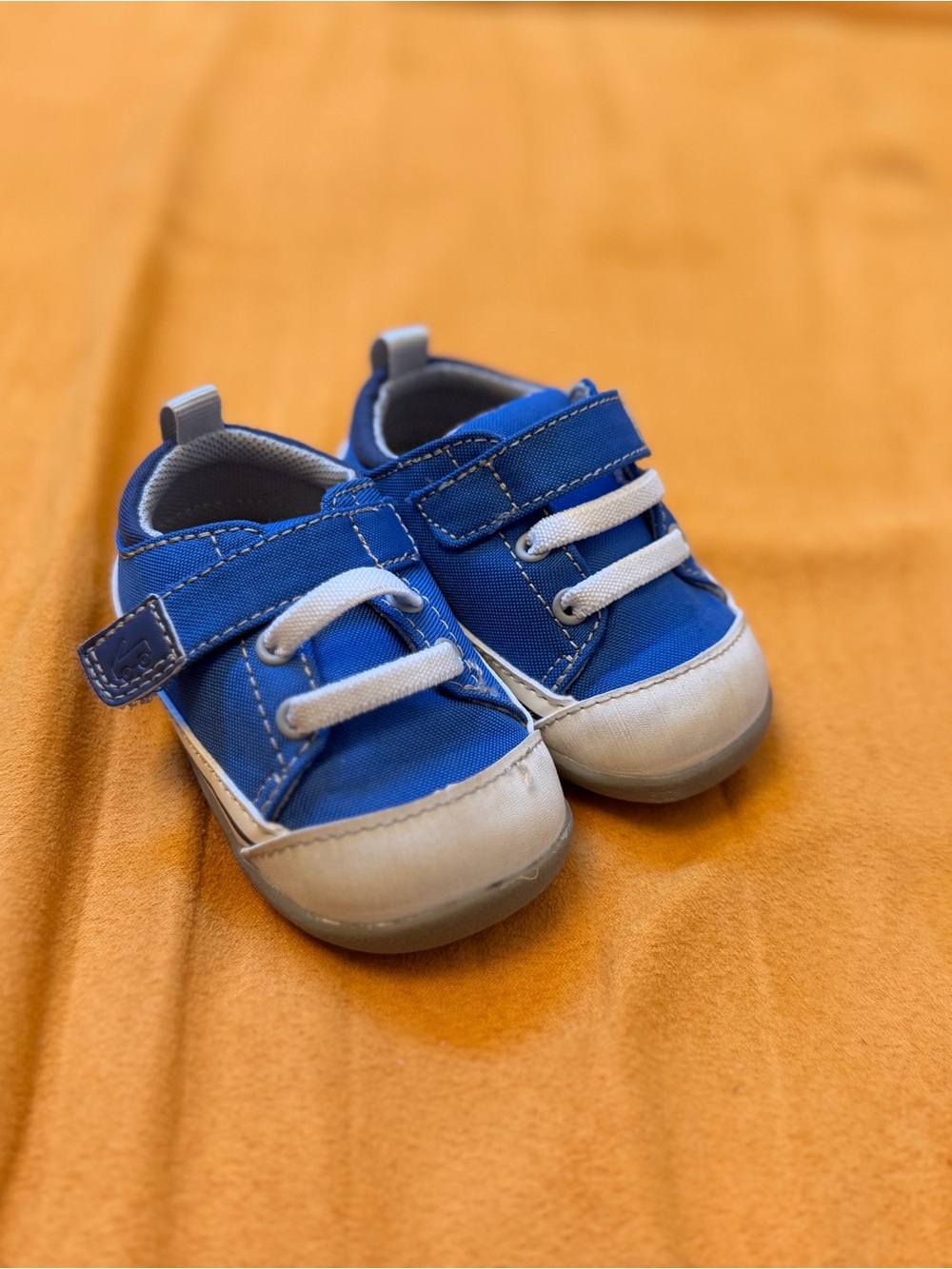 See Kai Run Bright Blue Canvas Hook-and-Loop Baby Sneakers